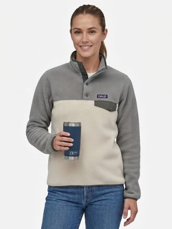 Patagonia Jackets & Blazers - Patagonia Synchilla Snap-T Fleece Pullover Gray Cream Colorblock Size M